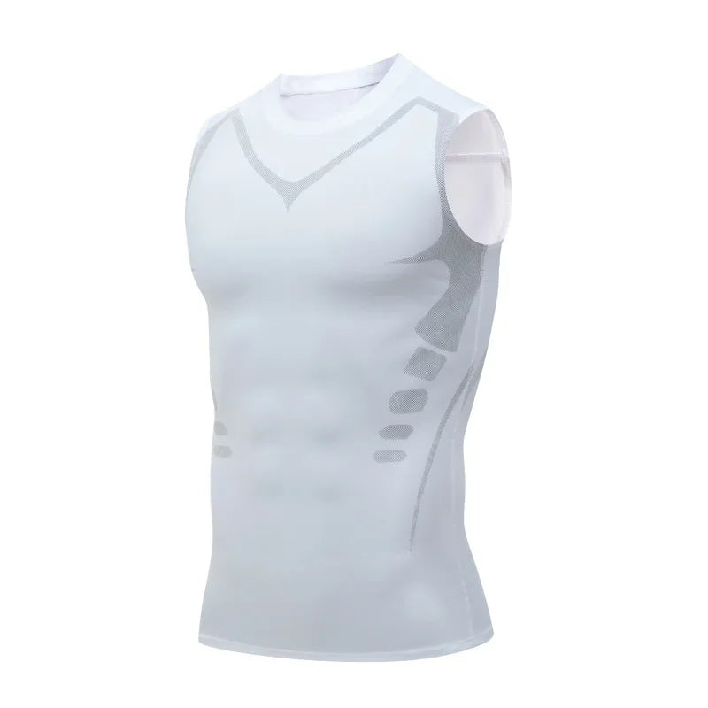 Débardeur gainent pour hommes, de compression ionique, gaine le ventre,