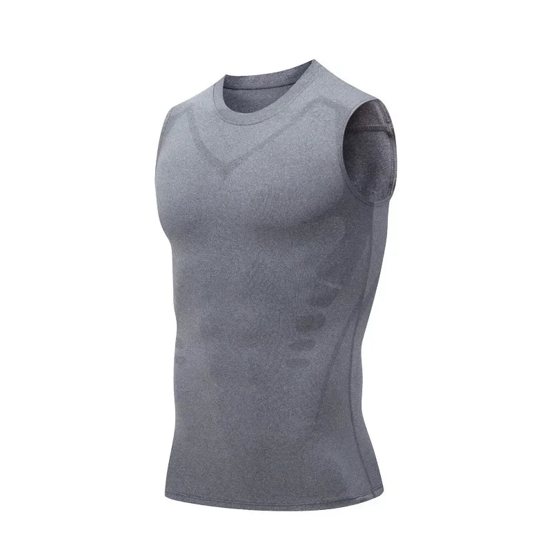 Débardeur gainent pour hommes, de compression ionique, gaine le ventre,