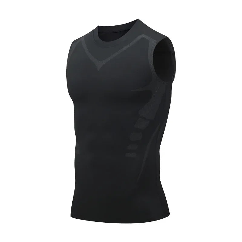 Débardeur gainent pour hommes, de compression ionique, gaine le ventre,
