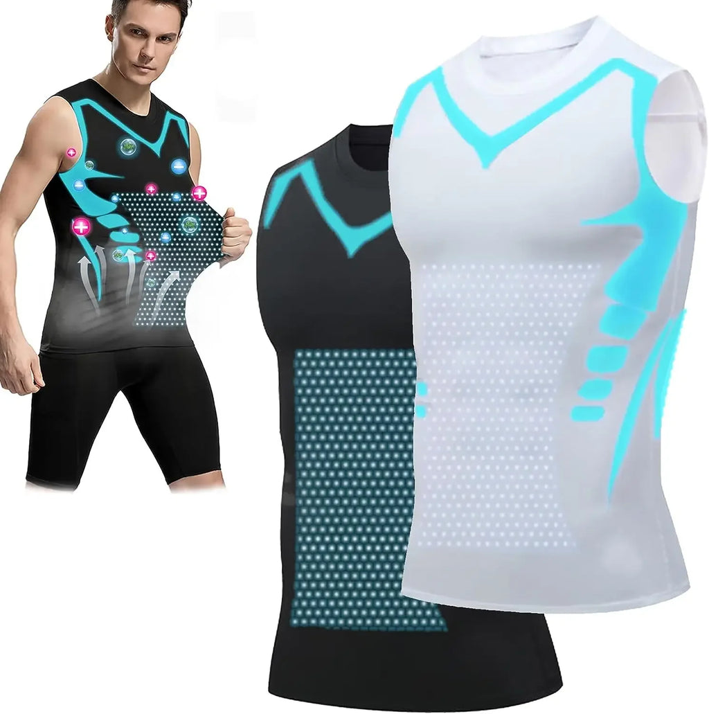 Débardeur gainent pour hommes, de compression ionique, gaine le ventre,