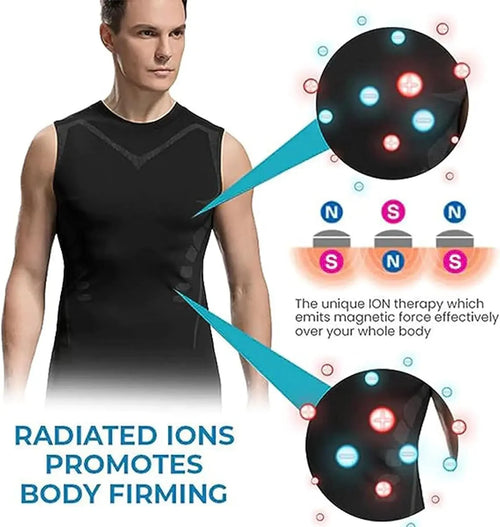 Débardeur gainent pour hommes, de compression ionique, gaine le ventre,